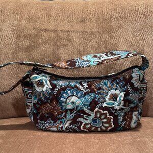 Vera Bradley Java Blue Maggie Shoulder Bag Purse Brown Paisley Retired Y2K